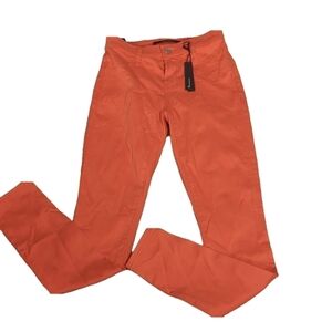 J brand 485 mid rise super skinny luxe sateen jeans bright coral size 24
